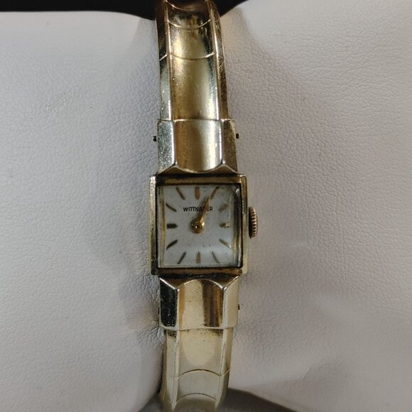 Wittnauer Watch 10K GF Gold Filled Wind Up Vintage Cuff Bracelet Chain Clasp - Picture 11 of 13